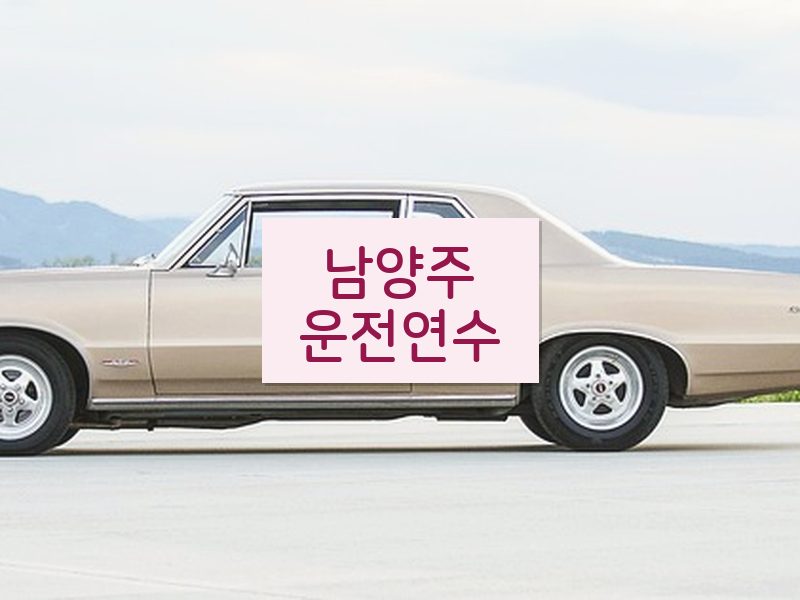 남양주운전연수 후기