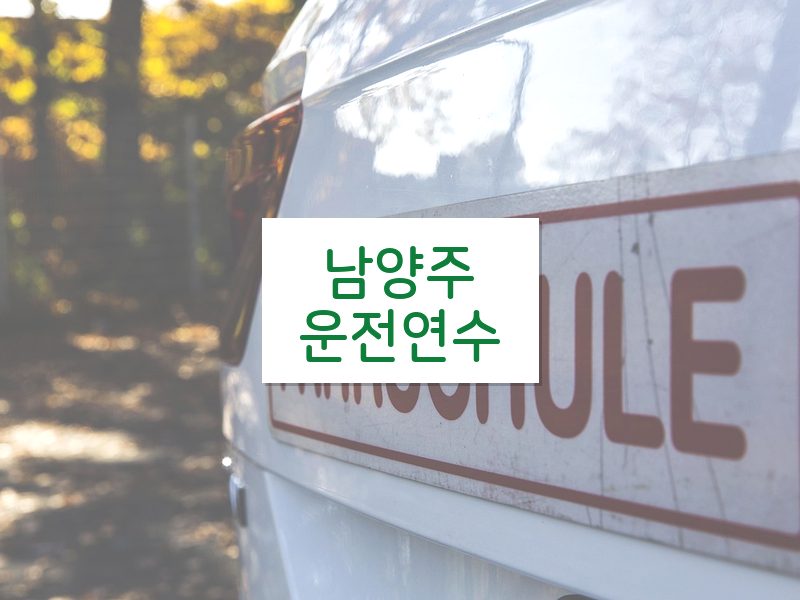 남양주운전연수 후기