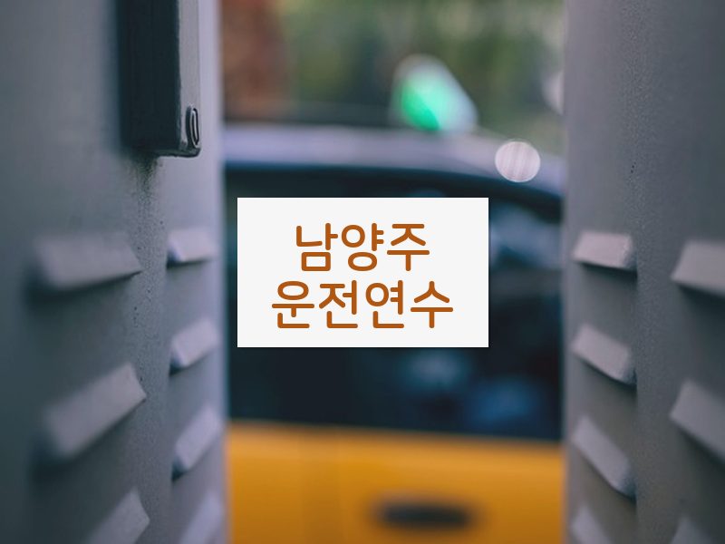 남양주운전연수 후기
