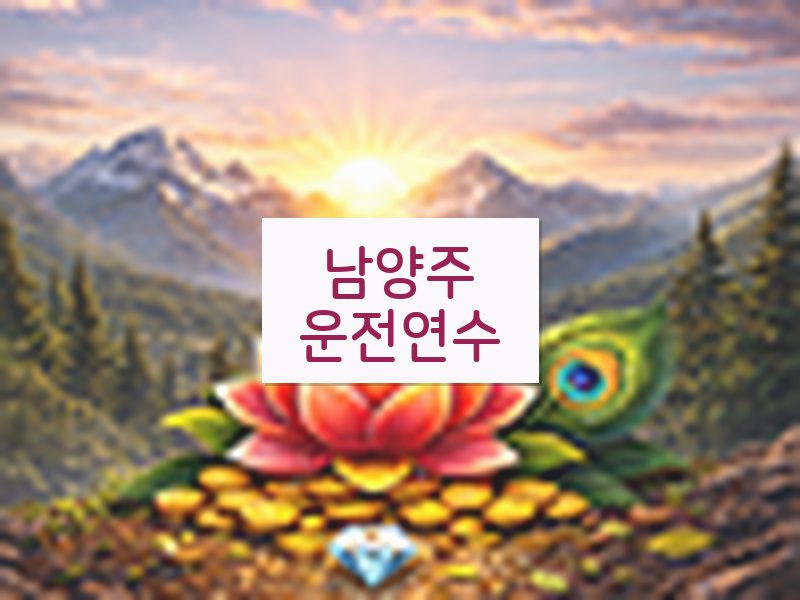 남양주운전연수 후기