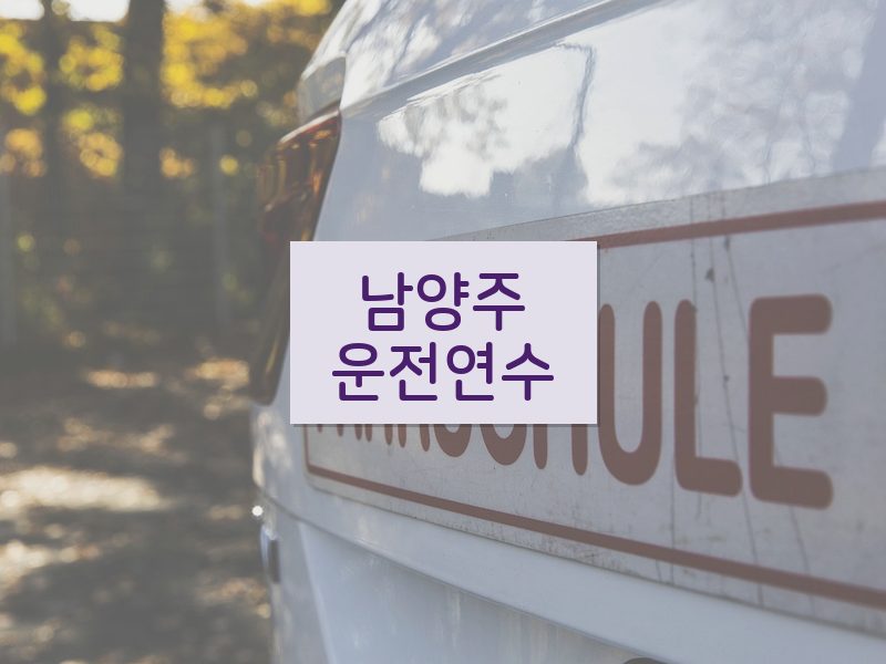 남양주운전연수 후기