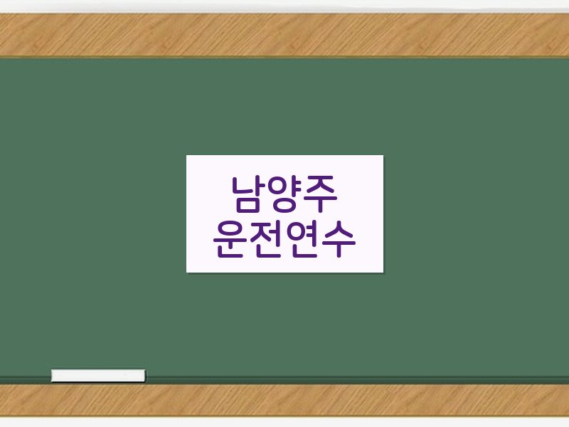 남양주운전연수 후기