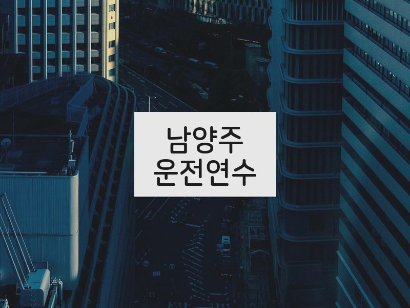 남양주운전연수 후기