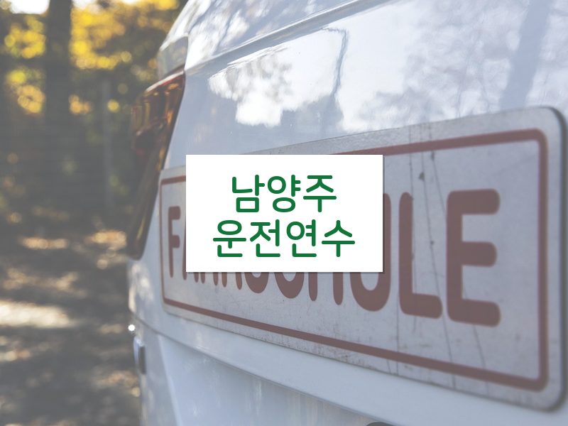 남양주운전연수 후기