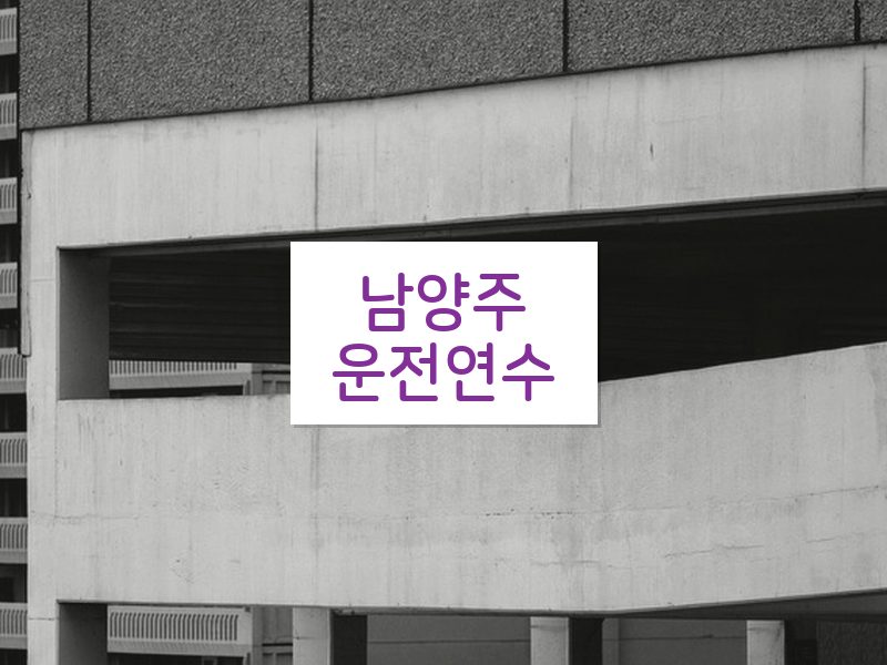 남양주운전연수 후기