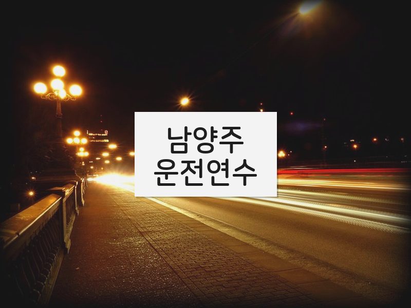 남양주운전연수 후기