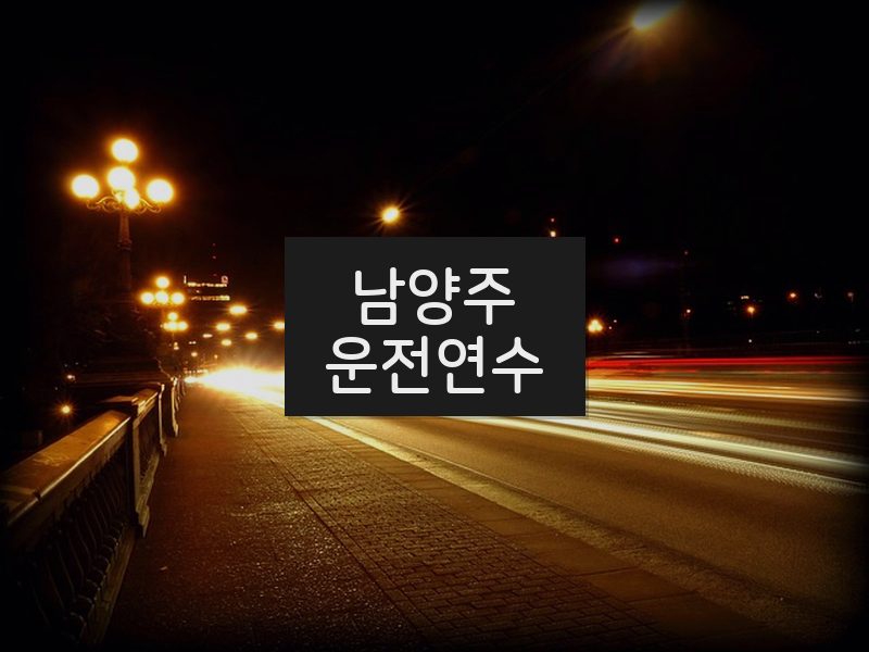 남양주운전연수 후기