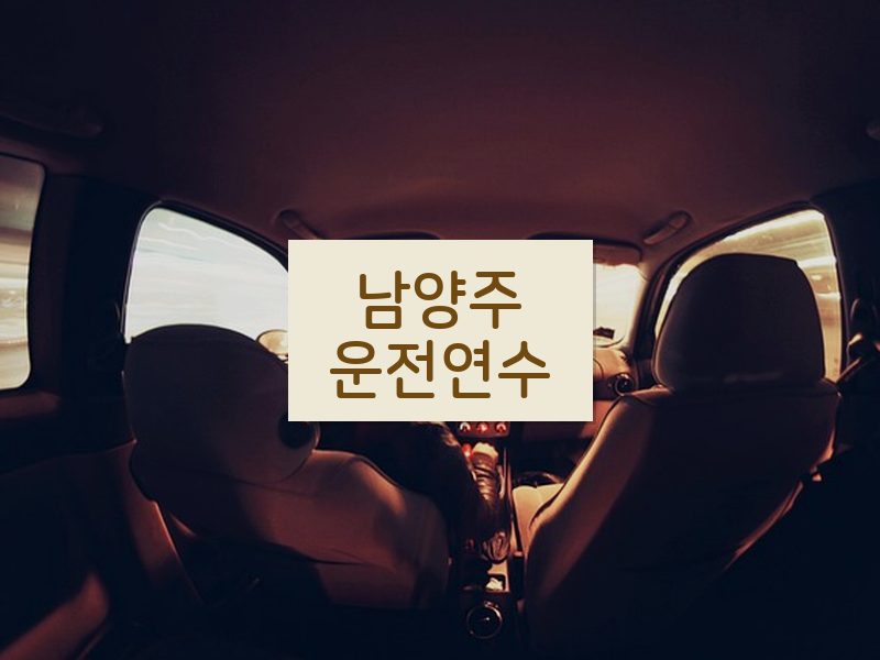 남양주운전연수 후기