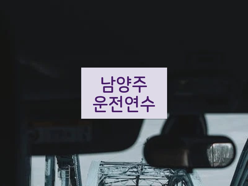 남양주운전연수 후기