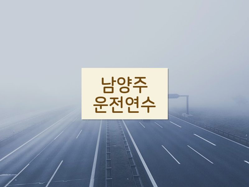 남양주운전연수 후기