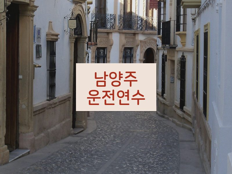 남양주운전연수 후기