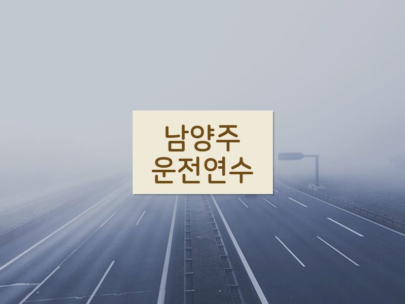 남양주운전연수 후기