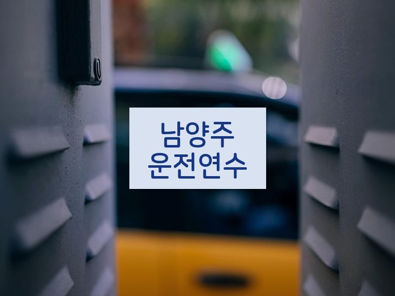 남양주운전연수 후기