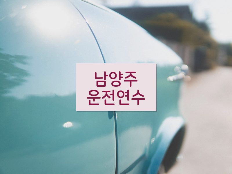 남양주운전연수 후기