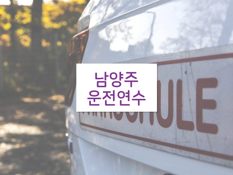 남양주운전연수 후기
