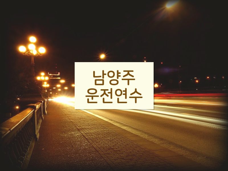 남양주운전연수 후기