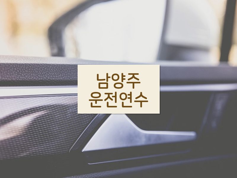 남양주운전연수 후기