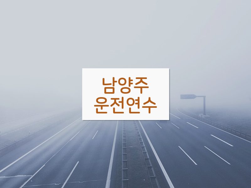 남양주운전연수 후기