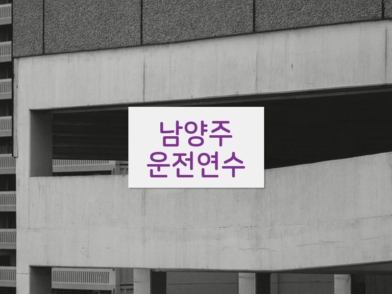 남양주운전연수 후기