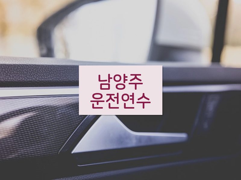 남양주운전연수 후기