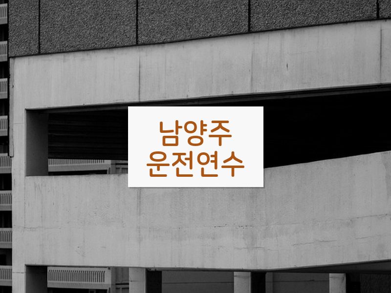 남양주운전연수 후기